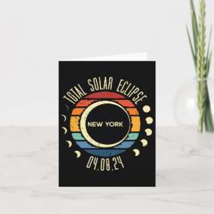 Total Solar Eclipse New York Retro 04.08.24 Men Wo Card