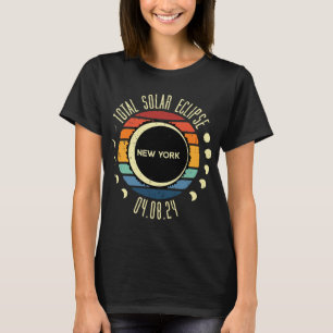Total Solar Eclipse New York Retro 04.08.24 Men Wo T-Shirt