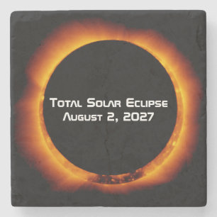 Total Solar Eclipse of the Century 2027 Stone Coaster