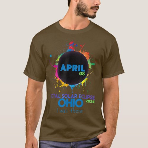 Total Solar Eclipse Ohio 2024 Colorful Totality  T_Shirt