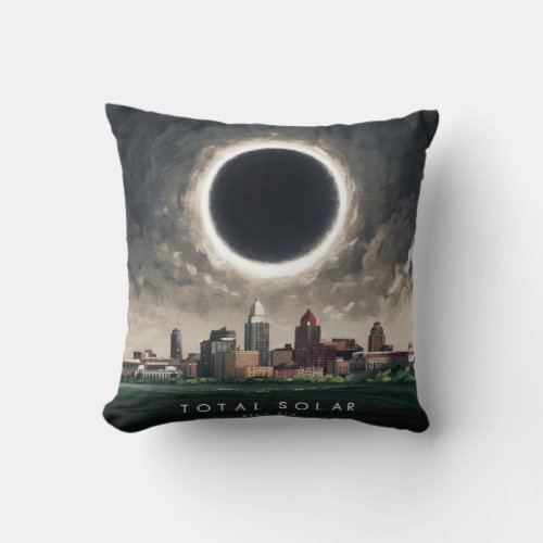 TOTAL SOLAR ECLIPSE OHIO APRIL THROW PILLOW