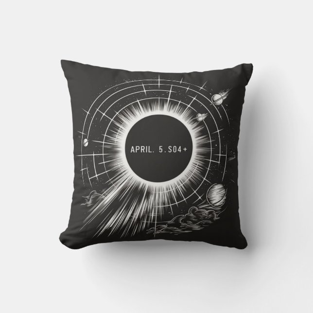 TOTAL SOLAR ECLIPSE OHIO APRIL THROW PILLOW (Front)