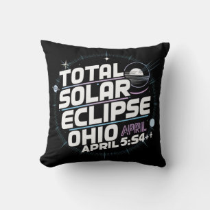 TOTAL SOLAR ECLIPSE OHIO APRIL THROW PILLOW