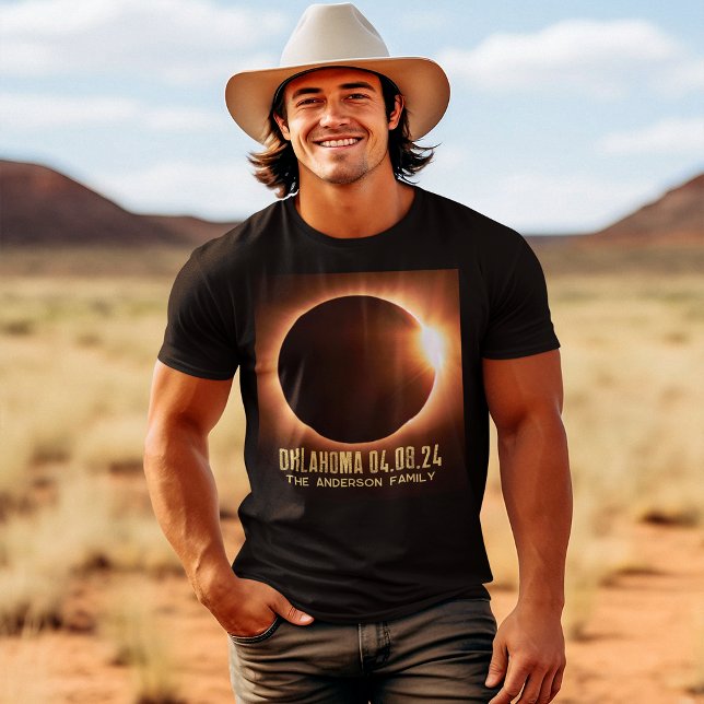 Total Solar Eclipse Oklahoma 2024 Personalized T-Shirt (Creator Uploaded)
