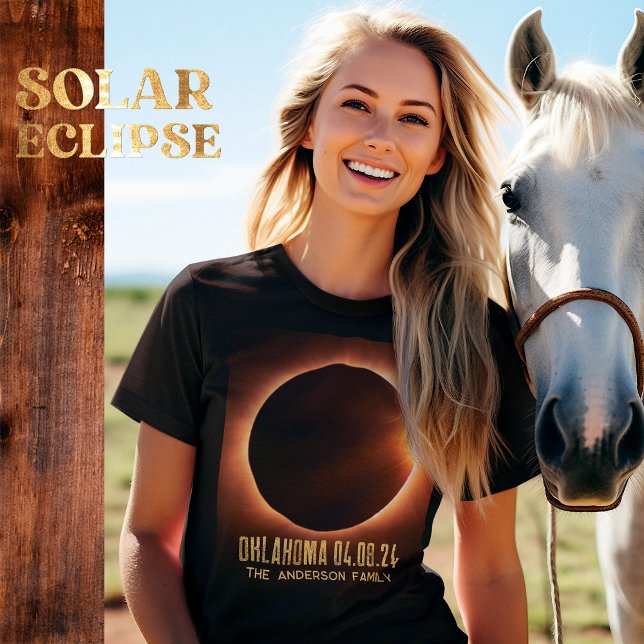Total Solar Eclipse Oklahoma 2024 Personalized T-Shirt (Creator Uploaded)