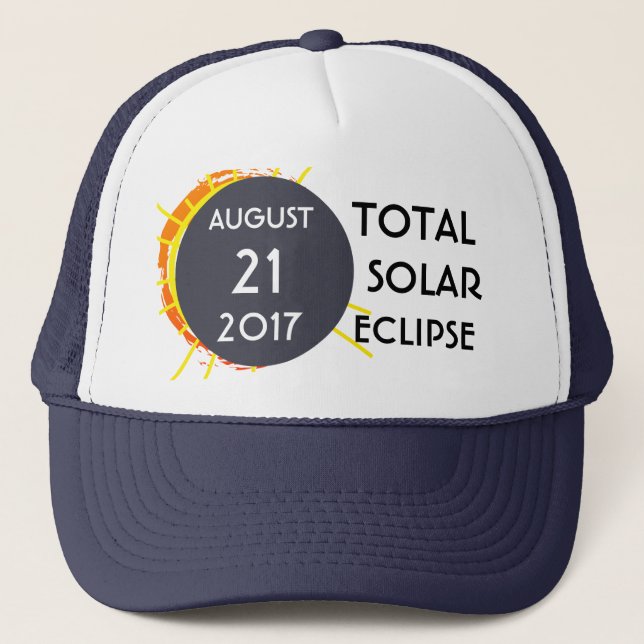 Total Solar Eclipse one-of-a-kind customizable Trucker Hat (Front)