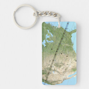 Total Solar Eclipse Path Map 2017 Keychain