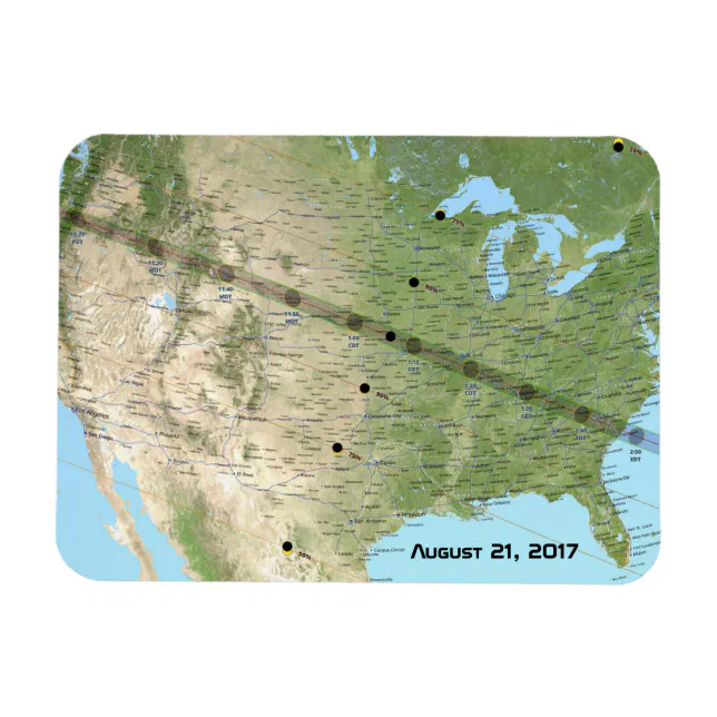 Total Solar Eclipse Path Map 2017 Magnet 