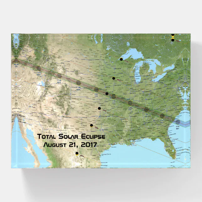 Total Solar Eclipse Path Map 2017 Paperweight | Zazzle