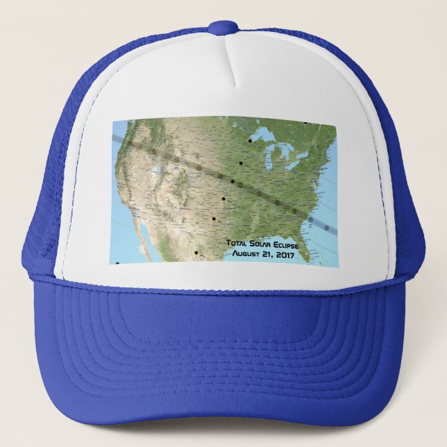 Total Solar Eclipse Path Map 2017 Trucker Hat (Front)
