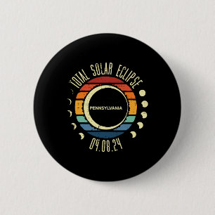 Total Solar Eclipse Pennsylvania Retro 04.08 Men W Button
