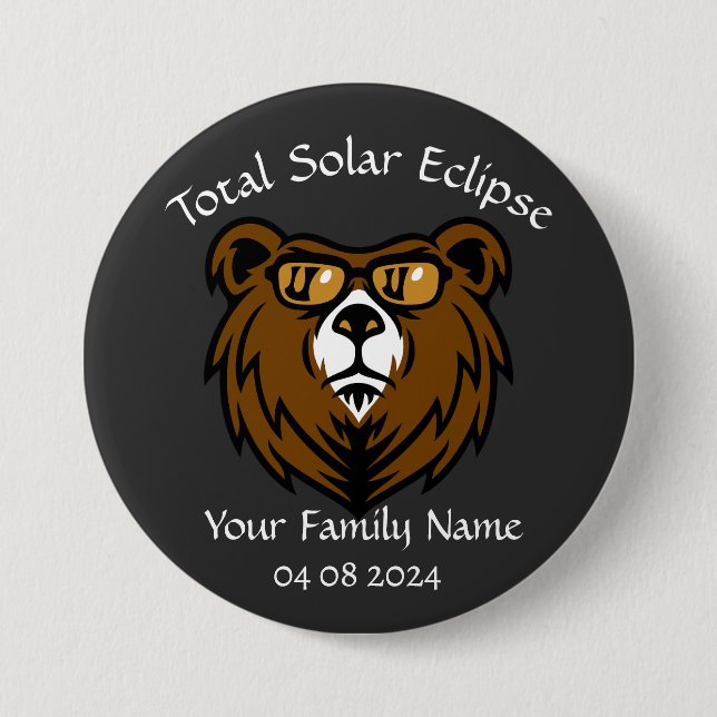 Total Solar Eclipse Personalize Sticker Button (Front)