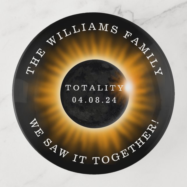 Total Solar Eclipse Personalized Name Trinket Tray (Front)