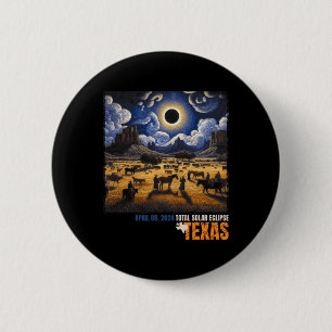 Total Solar Eclipse Retro April 8 2024 Astronomy  Button