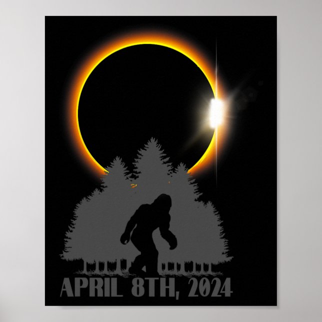 Total Solar Eclipse Sasquatch Artwork - Big Foot 2 Poster (Front)
