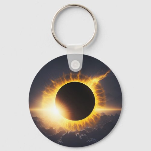 Total Solar Eclipse Souvenir Add Text for Event Keychain