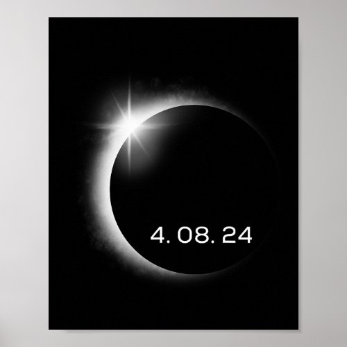 Total Solar Eclipse Spring April 8th 2024 America  Poster