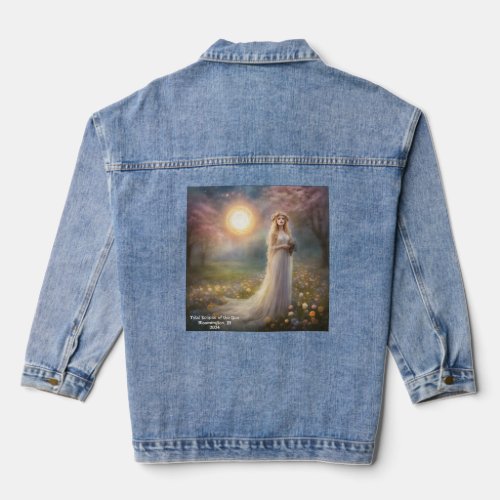 Total Solar Eclipse Spring Goddess Add Text 2024 Denim Jacket