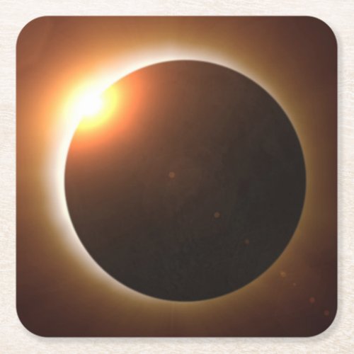 Total Solar Eclipse Square Paper Coaster