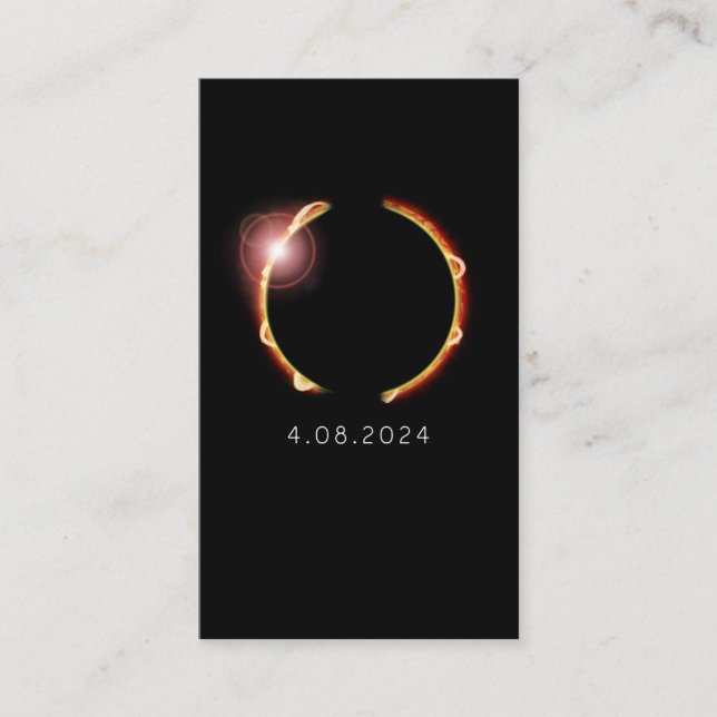 Total Solar Eclipse Sun 8th April 2024 Business Card (Front)