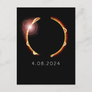 Total Solar Eclipse Sun 8th April 2024 Postcard
