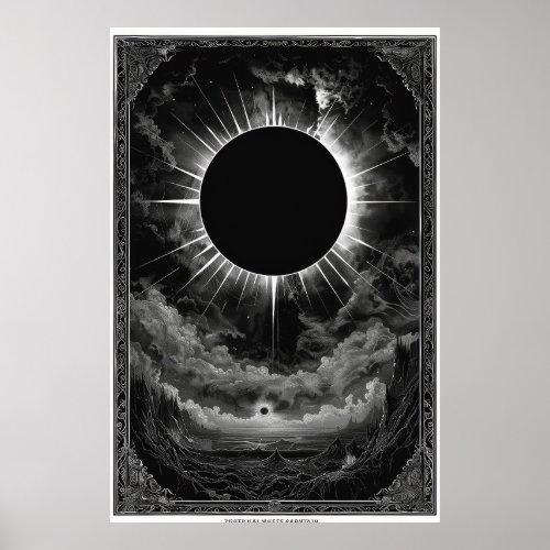 Total Solar Eclipse Tarot Card Poster