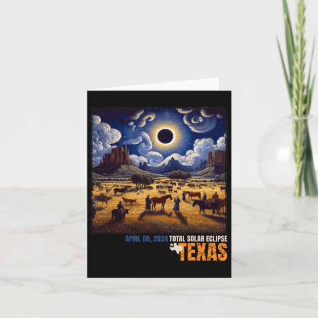Total Solar Eclipse Texas Farm Totality April 8th  Card (Front)