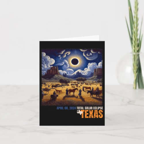 Total Solar Eclipse Texas Farm Totality April 8th  Card