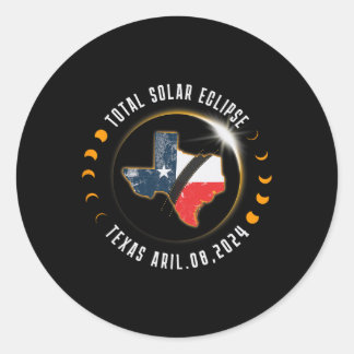 Total Solar Eclipse Texas - Total Eclipse 2024 Tex Classic Round Sticker