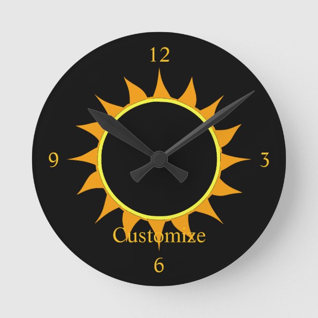 Total Solar Eclipse Thunder_Cove Round Clock (Front)