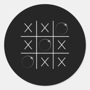 Total Solar Eclipse Tic Tac Toe 04 08 2024 Boys Gi Classic Round Sticker