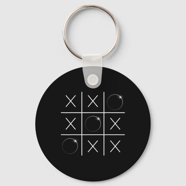 Total Solar Eclipse Tic Tac Toe 04 08 2024 Boys Gi Keychain (Front)