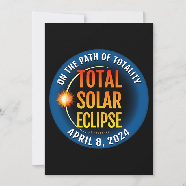 Total Solar Eclipse Totality April 8 2024 04 08 24 Invitation (Front)