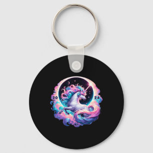 Total Solar Eclipse Totality Unicorn Keychain