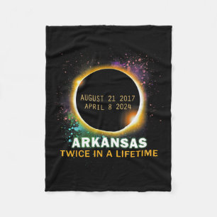Total Solar Eclipse Twice In A Lifetime 2024 Fleece Blanket