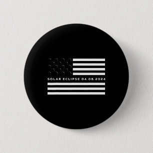 Total Solar Eclipse US American Flag 04.08.2024 To Button