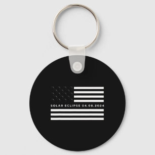 Total Solar Eclipse US American Flag 04.08.2024 To Keychain