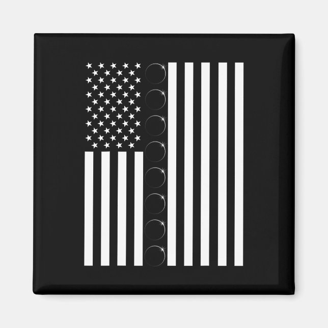 Total Solar Eclipse US American Flag 04.08.2024 To Magnet (Front)