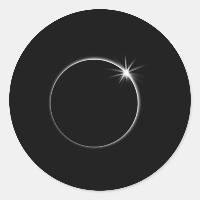 Total Solar Eclipse US American Flag Totality 04.0 Classic Round Sticker (Front)