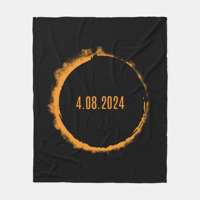 Total Solar Eclipse USA April 8, 2024 Fleece Blanket (Front)