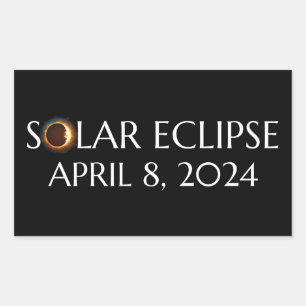 Total Solar Eclipse USA April 8, 2024 Rectangular Sticker