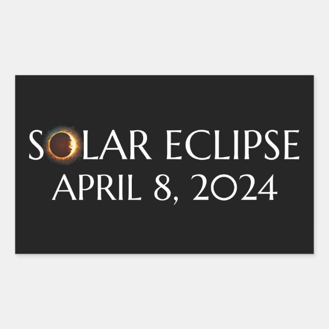 Total Solar Eclipse USA April 8, 2024 Rectangular Sticker (Front)