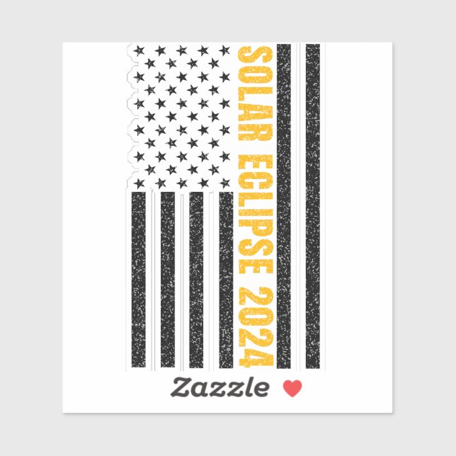 Total Solar Eclipse USA April 8, 2024  US flag Sticker (Sheet)