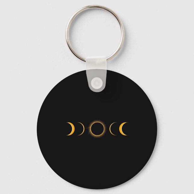 Total Solar Eclipse Usa April 8  Keychain (Front)