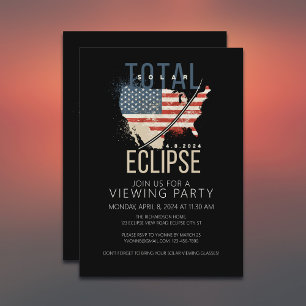 Total Solar Eclipse USA Map Viewing Party Invitation