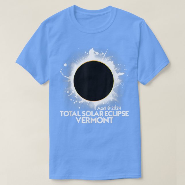 Total Solar Eclipse Vermont 2024 American Totality T-Shirt (Design Front)