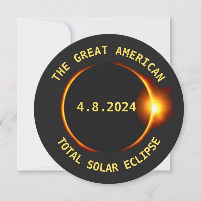 Total Solar Eclipse Viewing Party 4.8.2024 USA Invitation (Front)