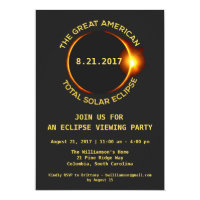 Total Solar Eclipse Viewing Party 8.21.2017 USA Card