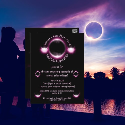 Total Solar Eclipse Viewing Party Invitation Postcard