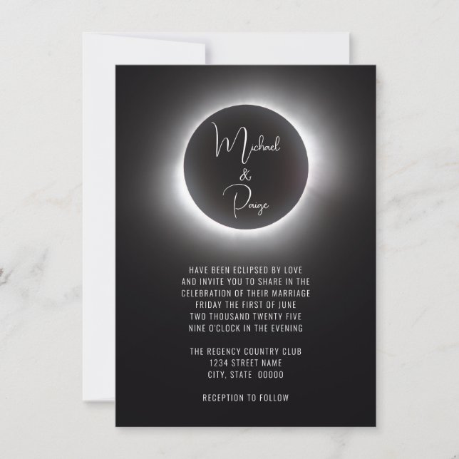 Total Solar Eclipse Wedding Invitation (Front)